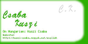 csaba kuszi business card
